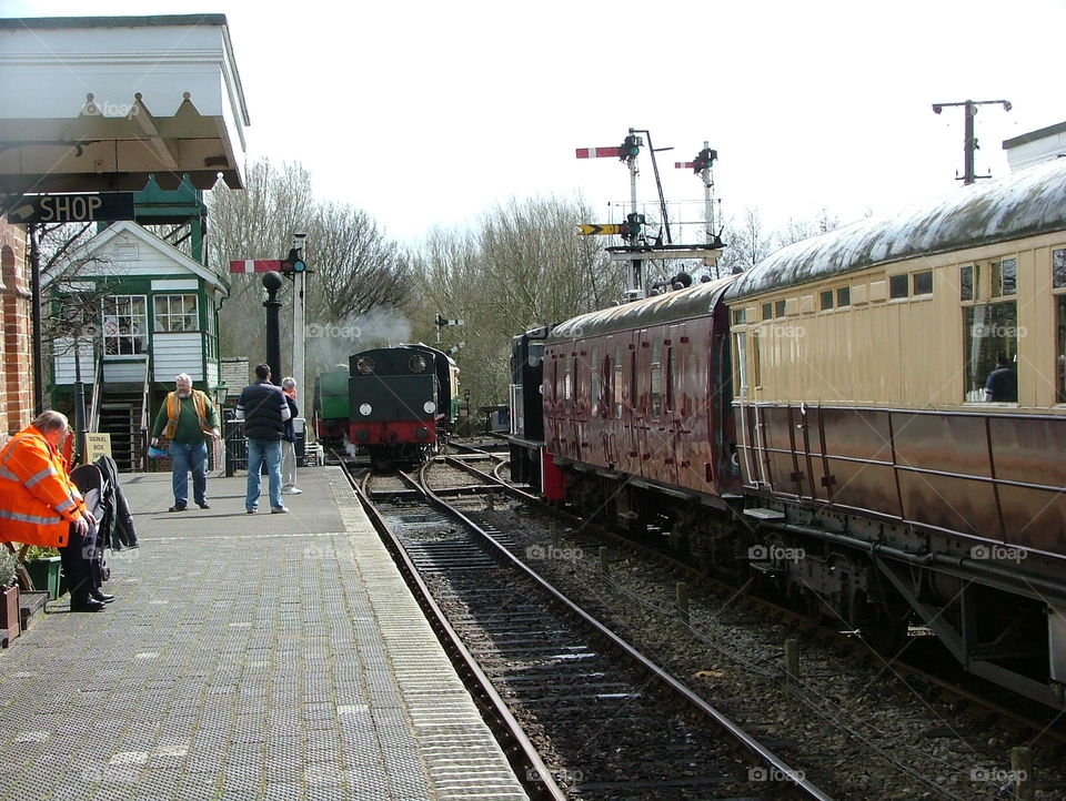 Old train in station 