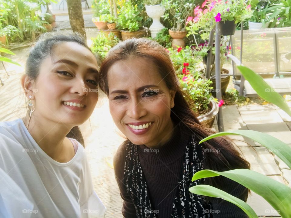 Happy time with my mother 