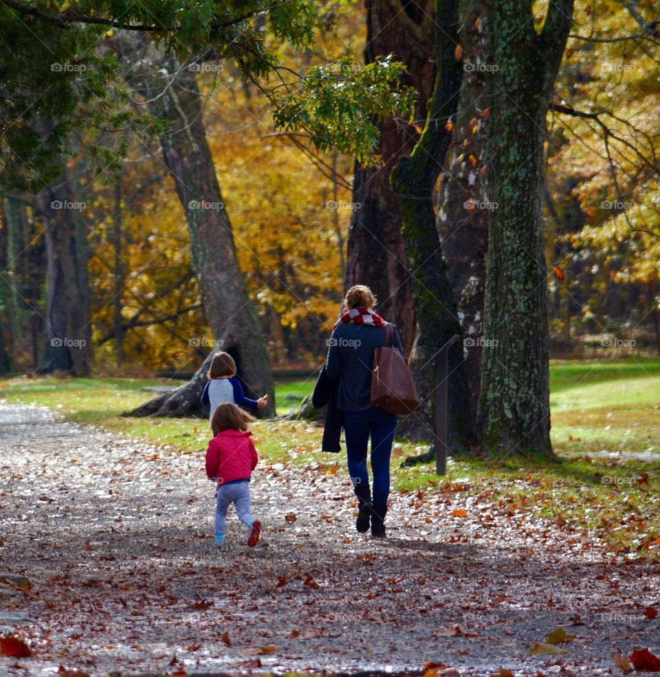 Family walk in Autumn