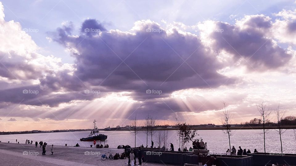 Purple Sky with boots