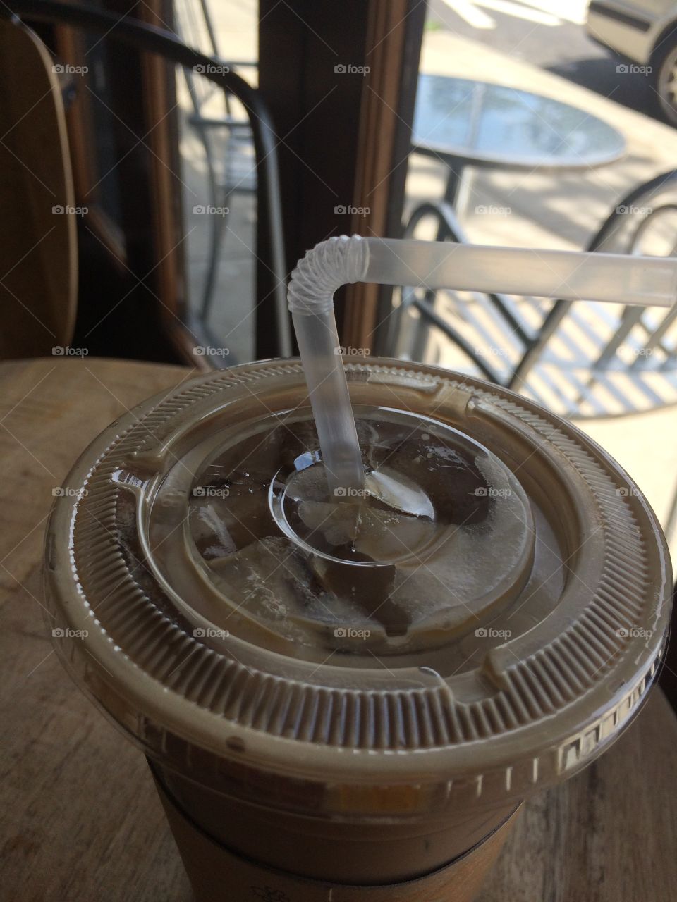 Coffee and bendy straw