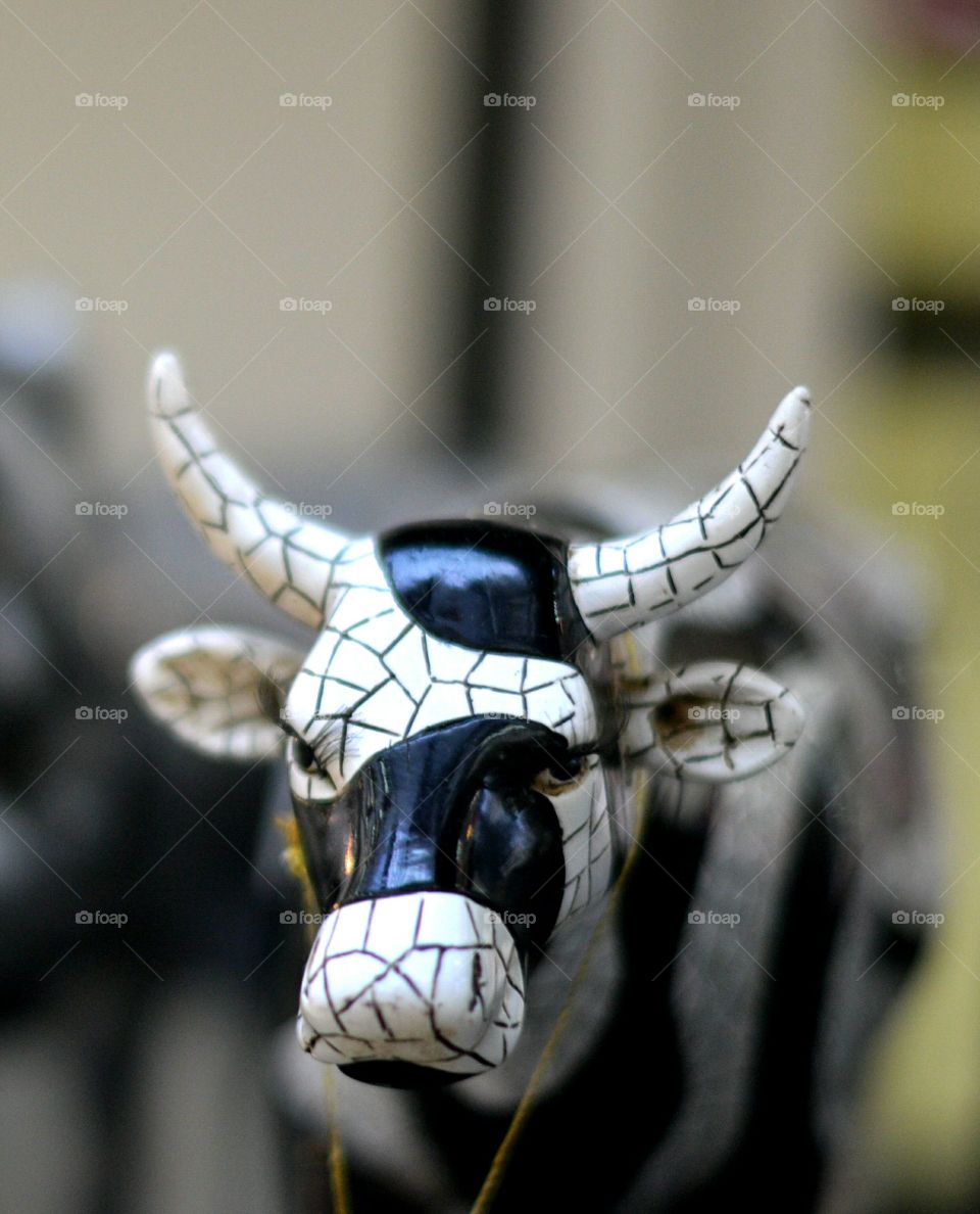 Porcelain figurine cow art