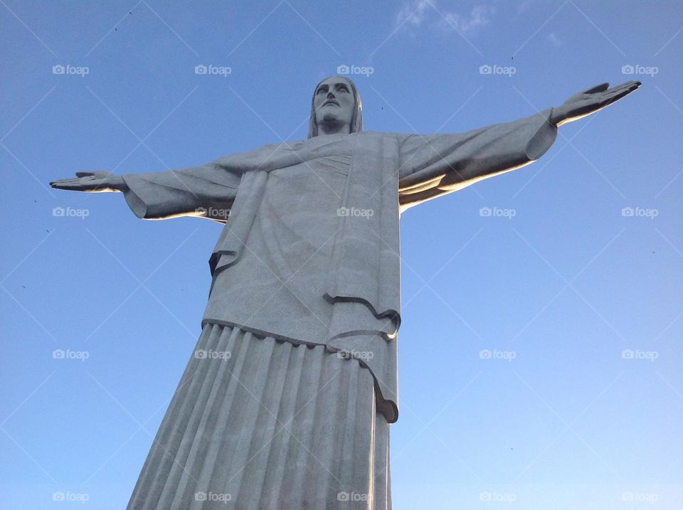 Christ, the redeemer, with open arms protecting Guanabara Bay