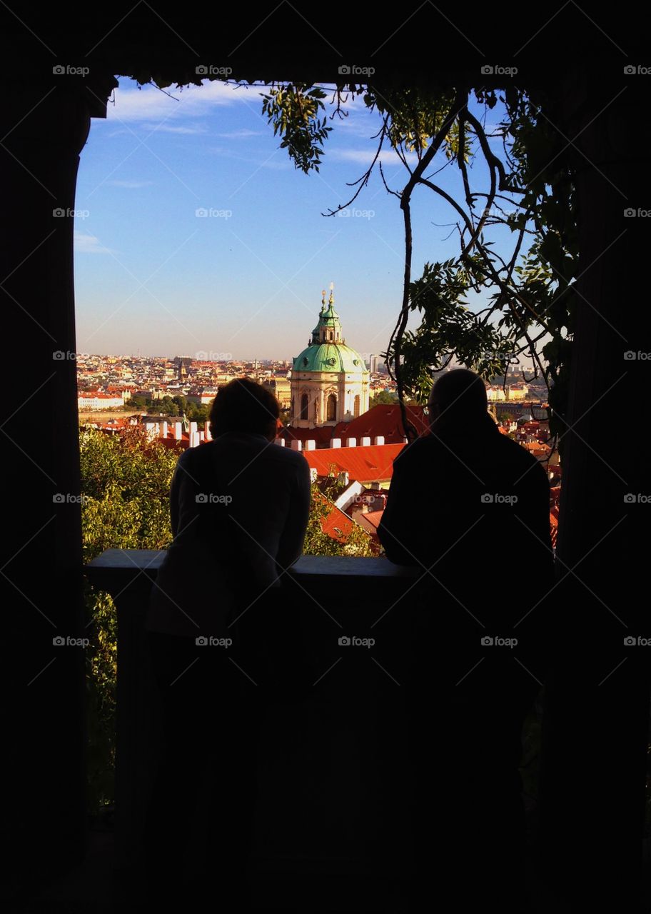 Observing Praha. Saw this elderly couple slowly observing the beauty of Praha. They stood there for a good 10 minutes. 