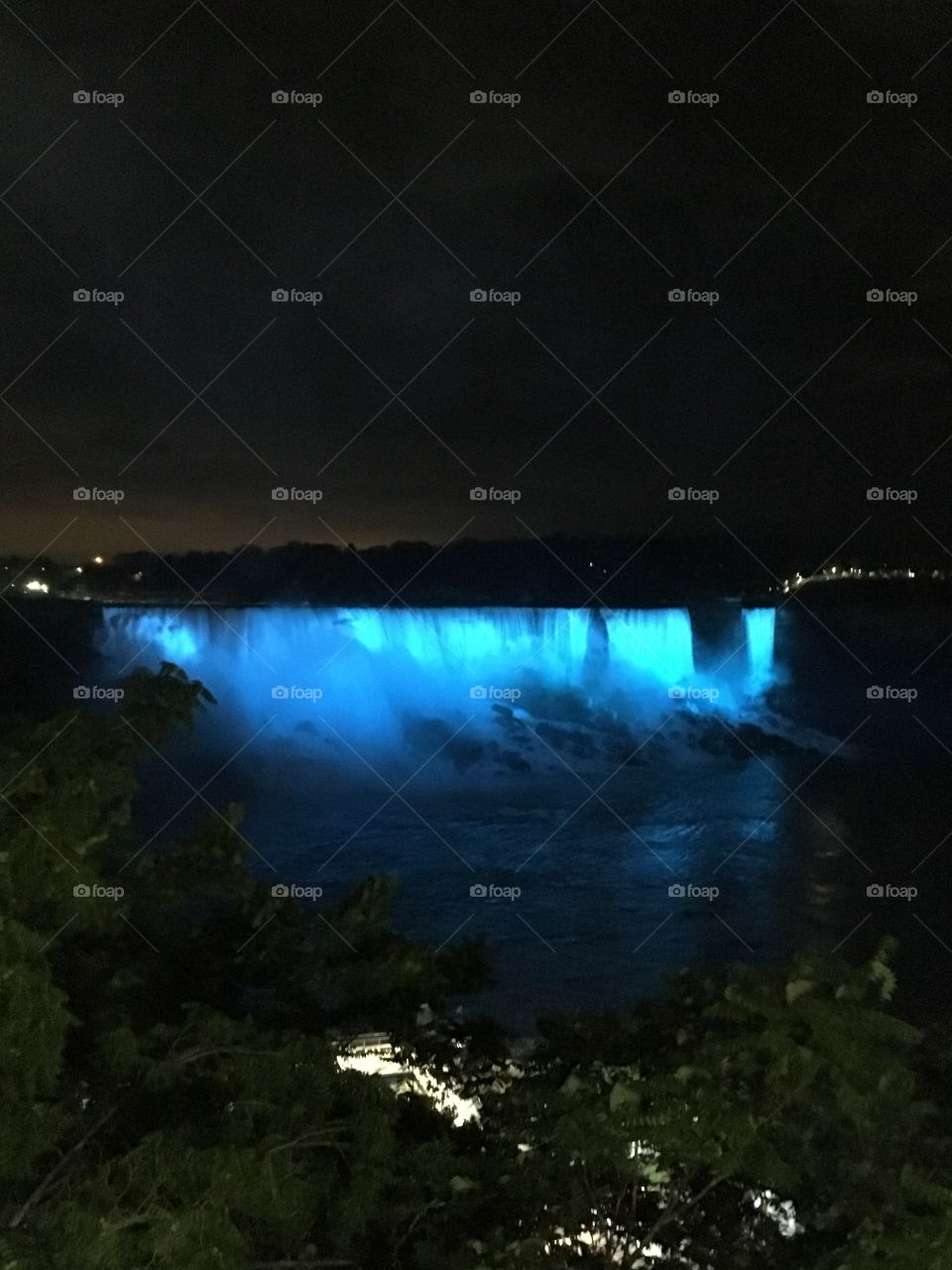 A beautiful shot of the colored American falls.