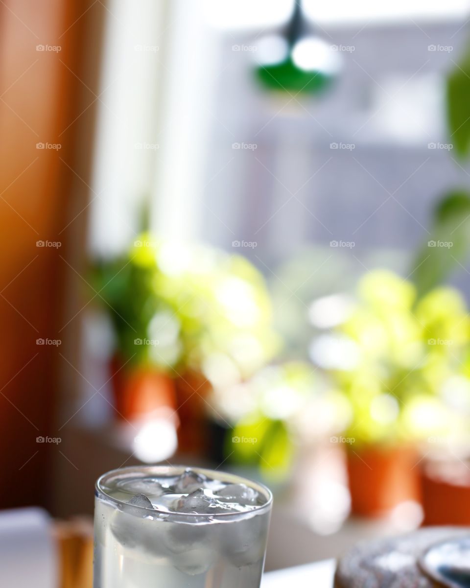 Refreshing drink with ice