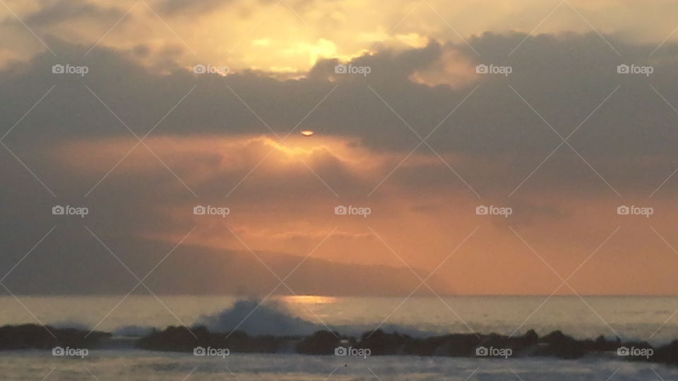 Magnificent Sunset at Pupukea in North Shore Oahu