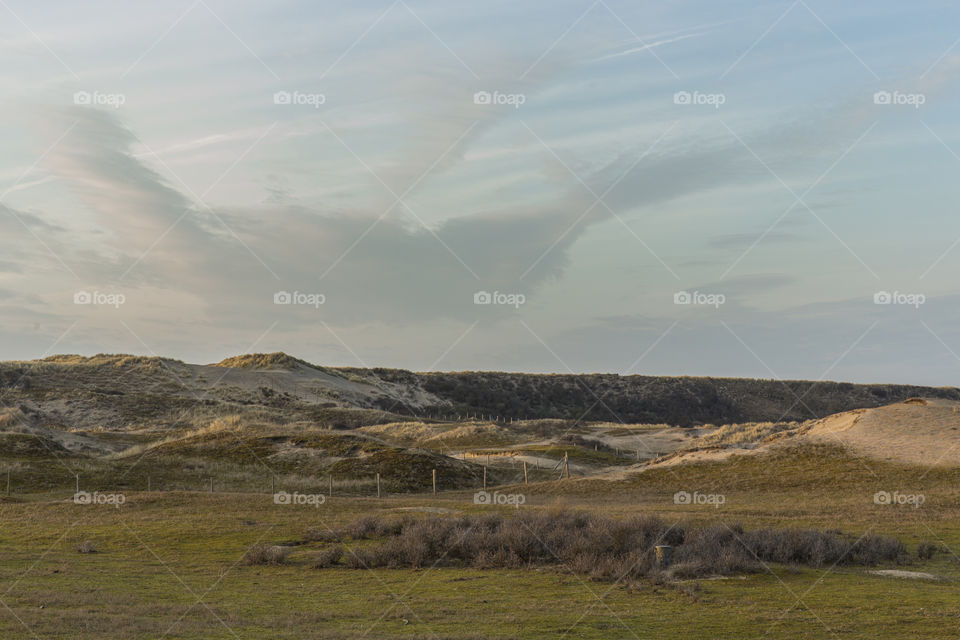 Sunset in the Dutch dunes