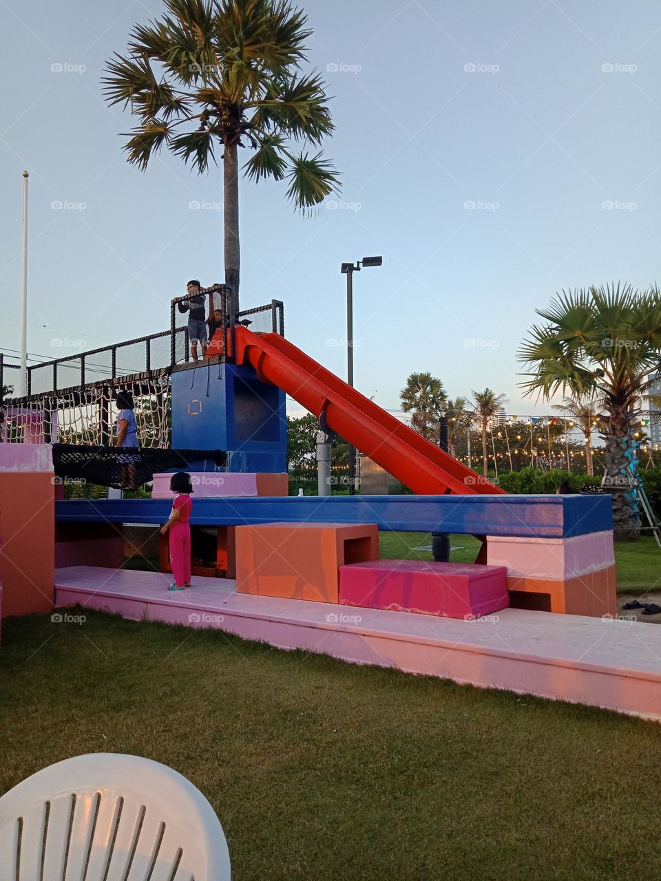 Big slider at sunset