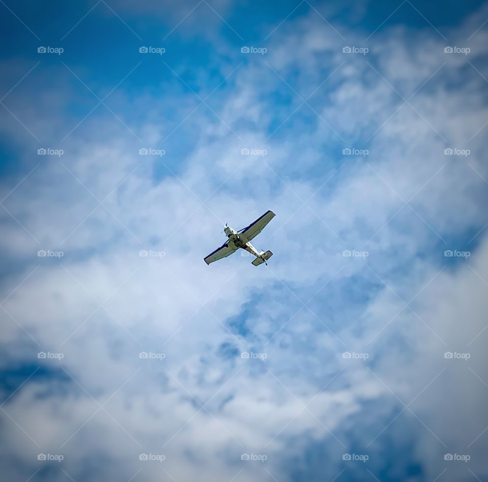 Airplane flying on a beautiful day—taken in Valparaiso, Indiana 