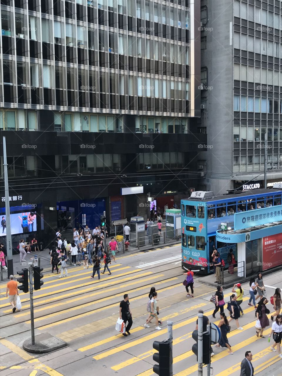 Bustling Saturday in Central, CBD of Hong Kong