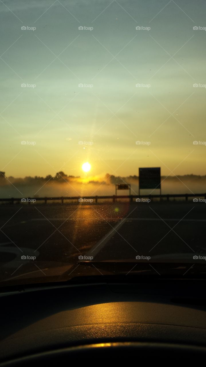 Foggy Sunrise. Going home