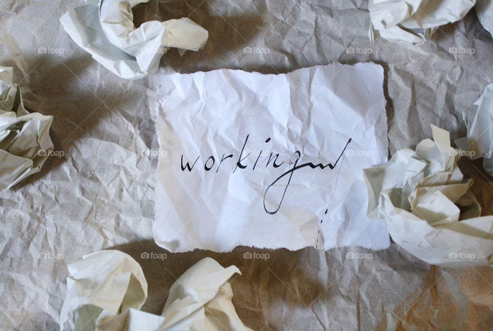 Crumpled paper, working 1