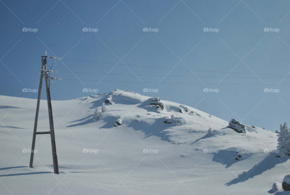 snow winter sky blue by bennovic
