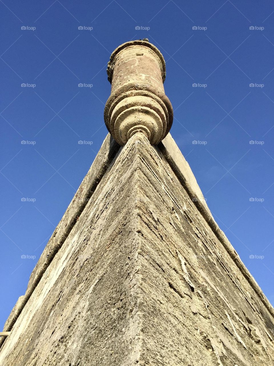 Strategic turret at the Castillo de San Marcos in St Augustine Florida, USA.