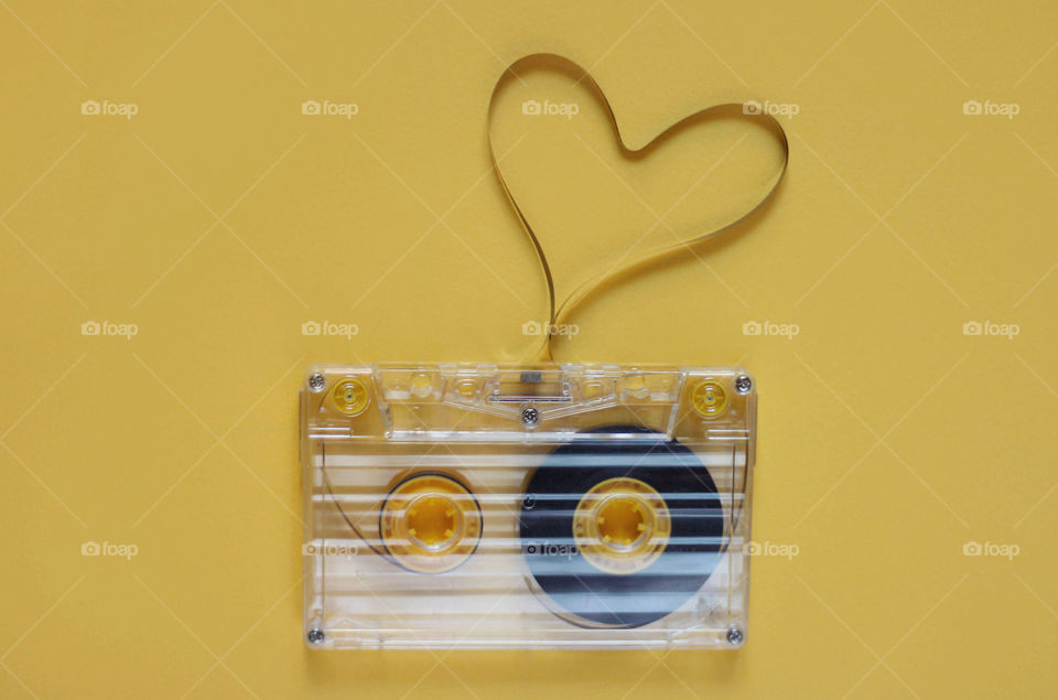 Love music, retro cassette tape