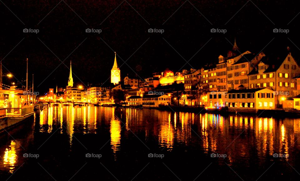 City of zurich at night