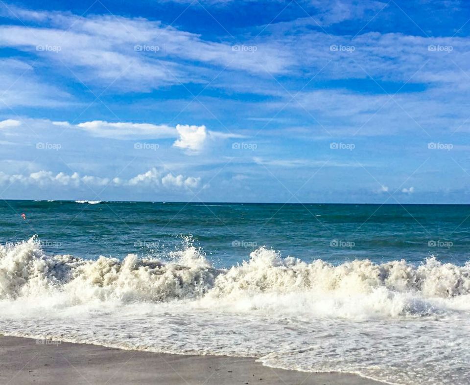 The movement of seawater