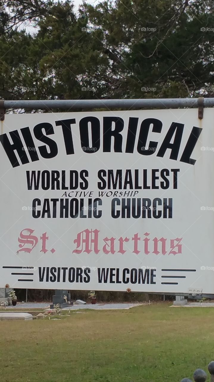 Historic catholic church sign