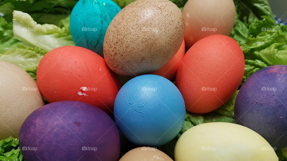 Easter eggs bright