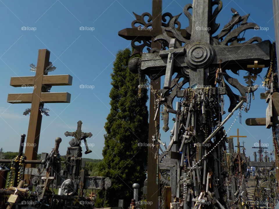 Sun symbols within crosses 
