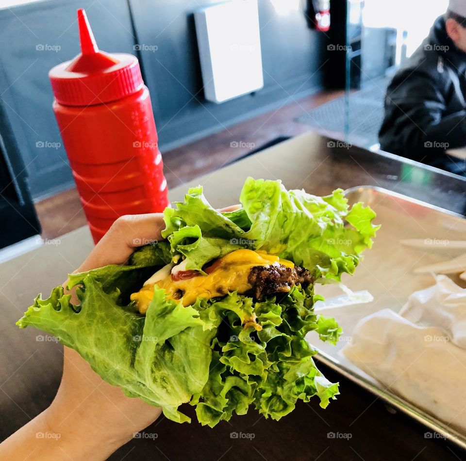 Lettuce wrapped burger