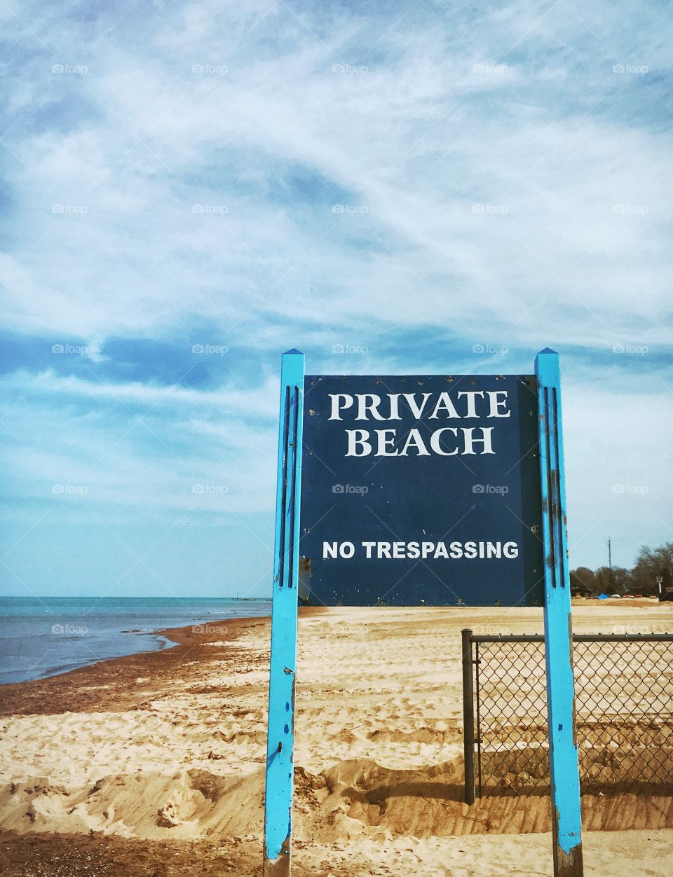 Private beach sign