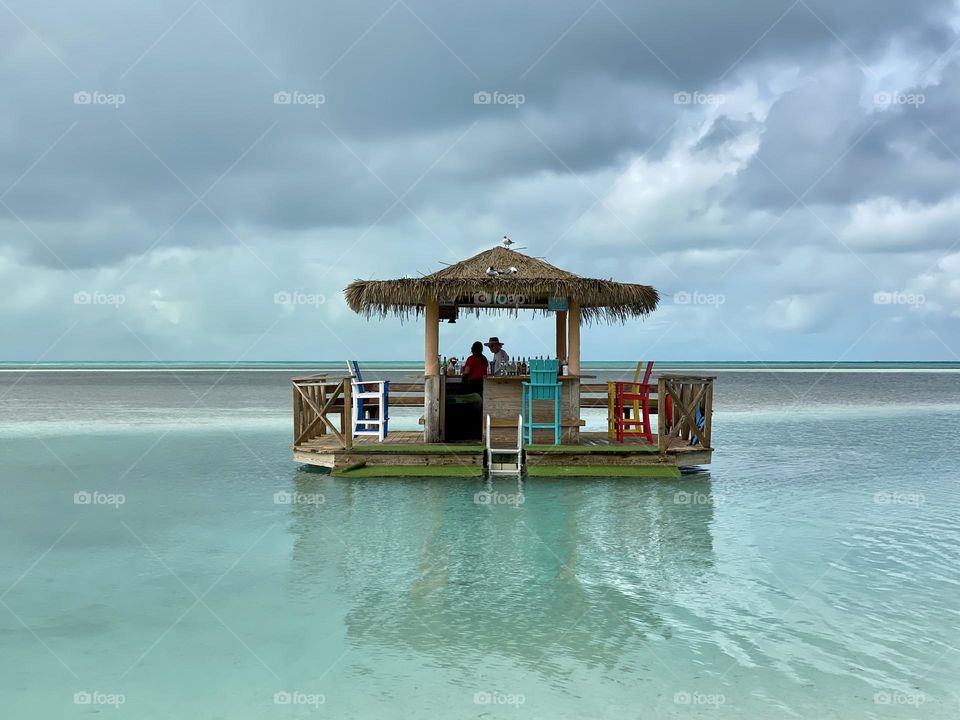 A swim-up bar in the Bahamas