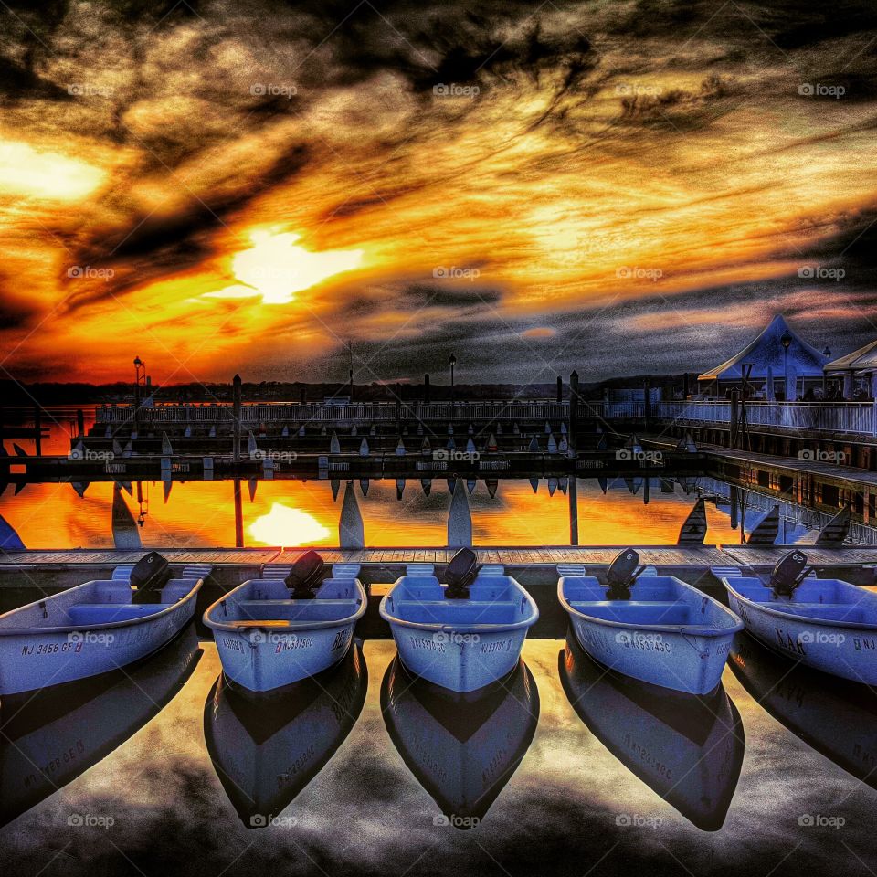 Boats at Sunset. the sunset made for a beautiful background 