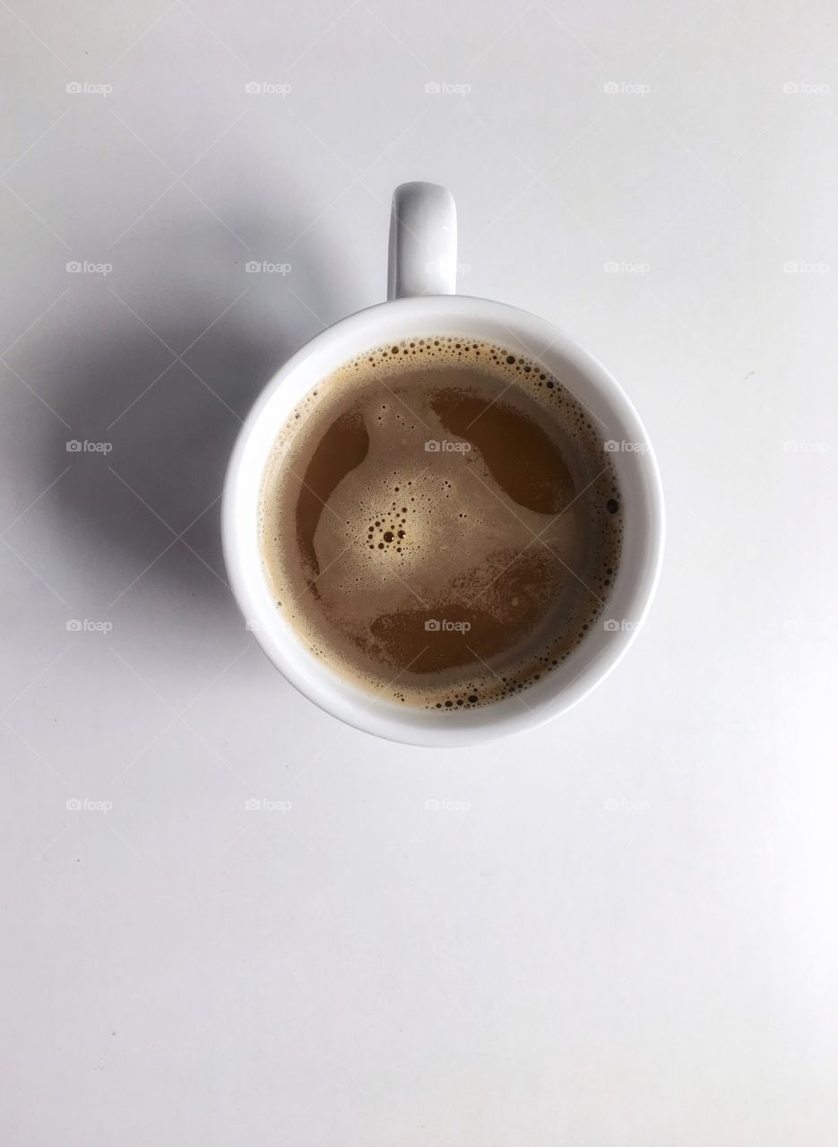 Top view coffee cup