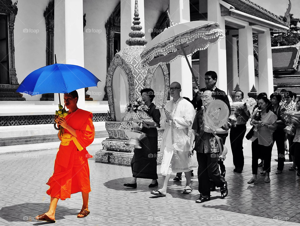 Walking in the temple