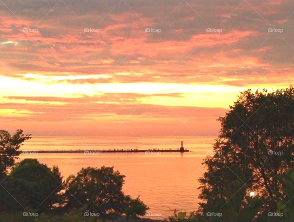 Sunset over Little Traverse Bay, MI