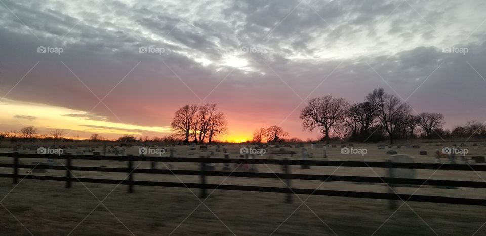 sunset in the country