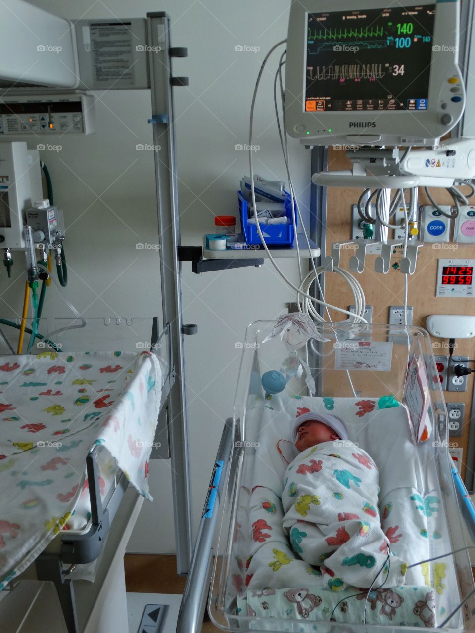 Premature Newborn Infant In Intensive Care
