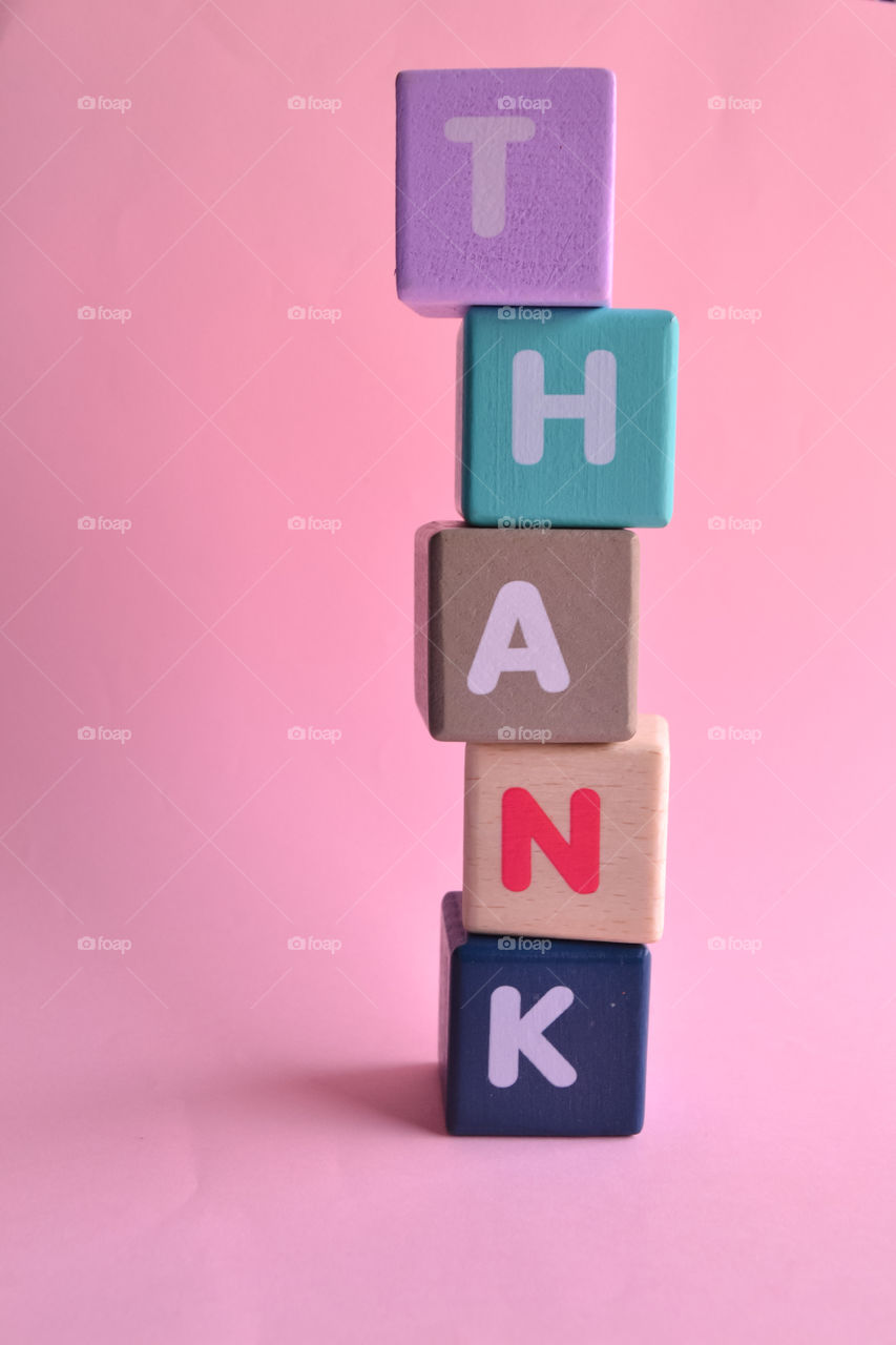 Thank colorful block letters