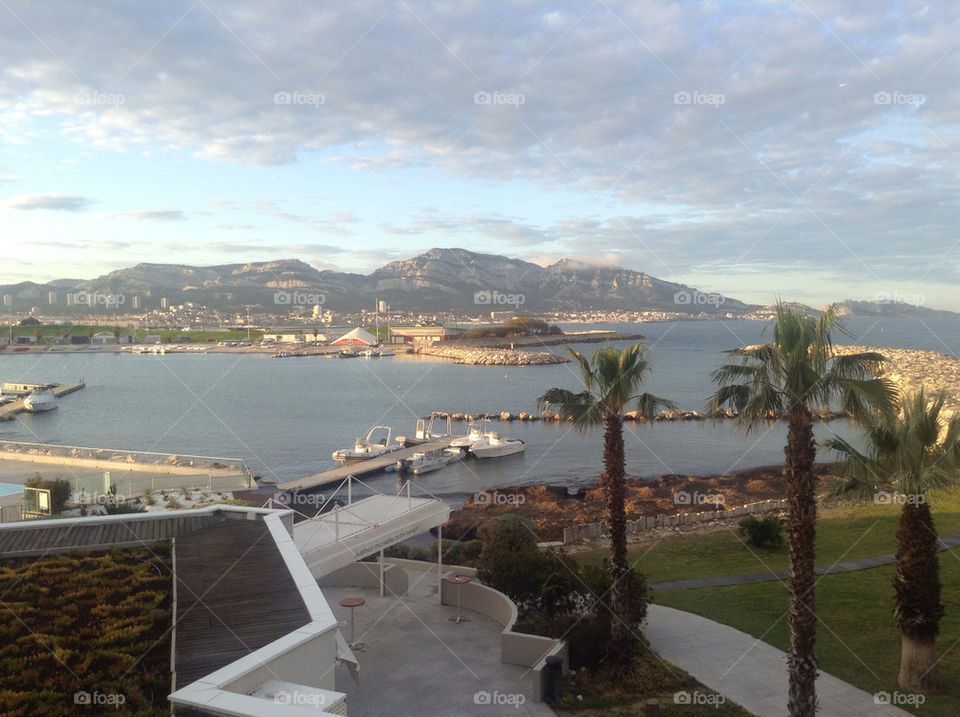 View from hotel window, Marseille, France.