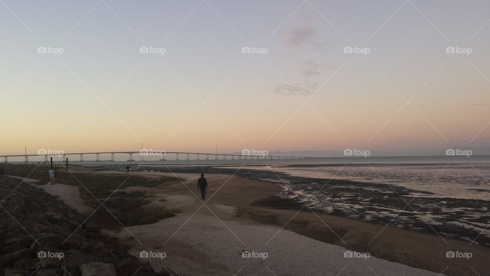 View of bridge during sunset