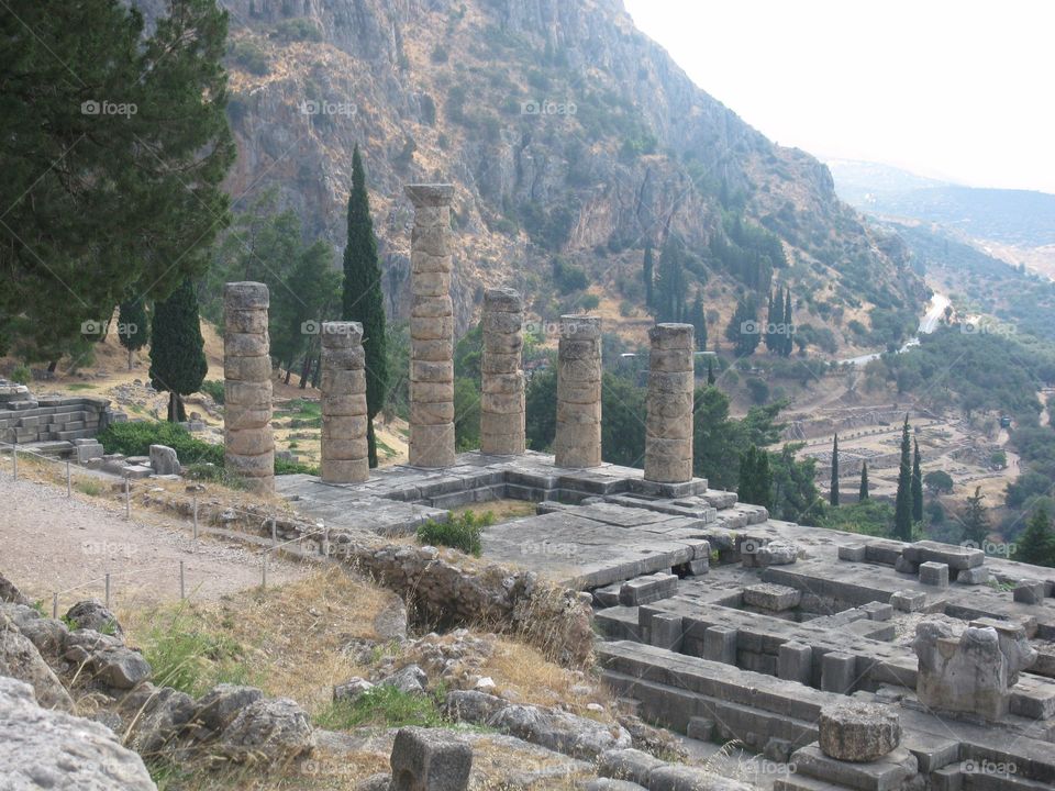 Column in Delphes in Greece
