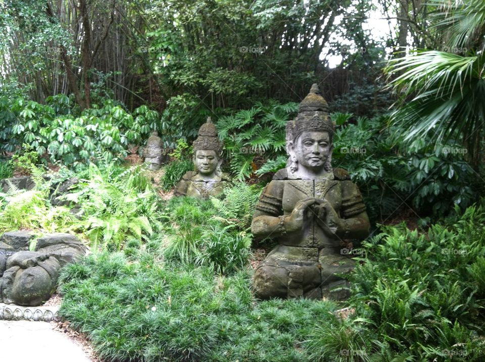 Sacred. Jungle statues