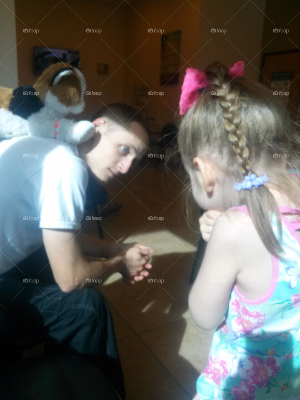 My two sweet Baby' s  I so Love .
My son the Youngest One of Six
He is turning 30 , in August p
But , He is still my Baby Boy,
What a Blessing and a Joy .
To Have Living at our Home 
My granddaughter,  Lily 
She is such a sweet girl, & so silly
Both of them are trying to
Wait patiently for me to have
My blood work done and go
Get some ice cream cones!!