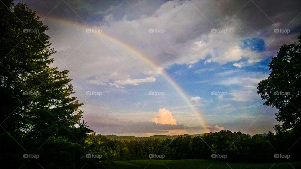 rainbow sunset. after a rain