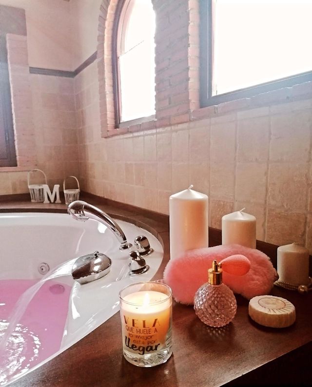 relaxing in the bathtub