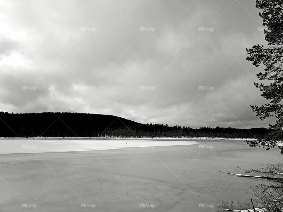 Frozen mountain lake
