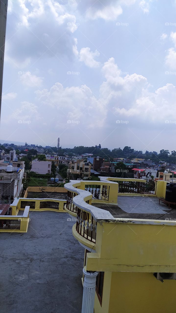 Rooftop view of the town from another angle
