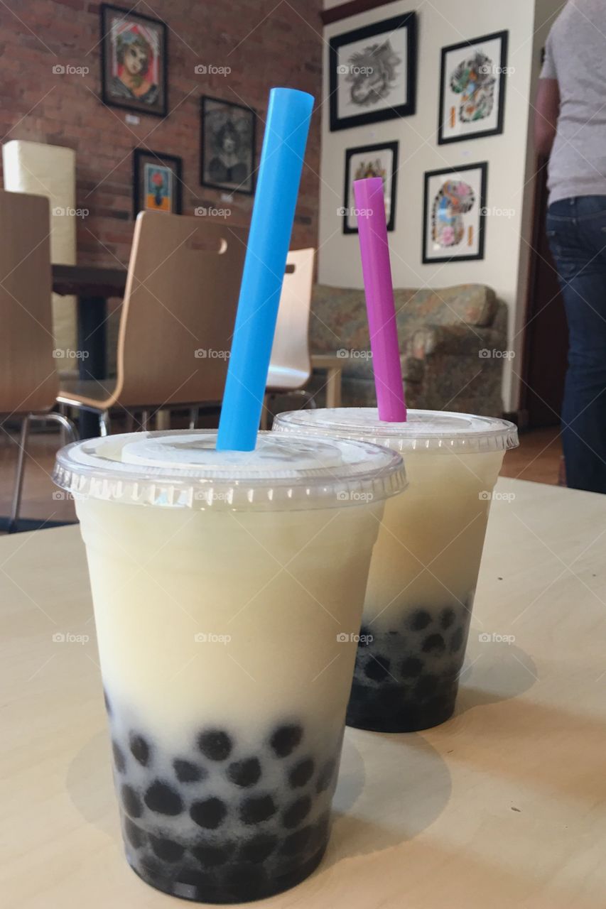 Bubble tea break at Roji Tea Lounge in Syracuse, NY. 