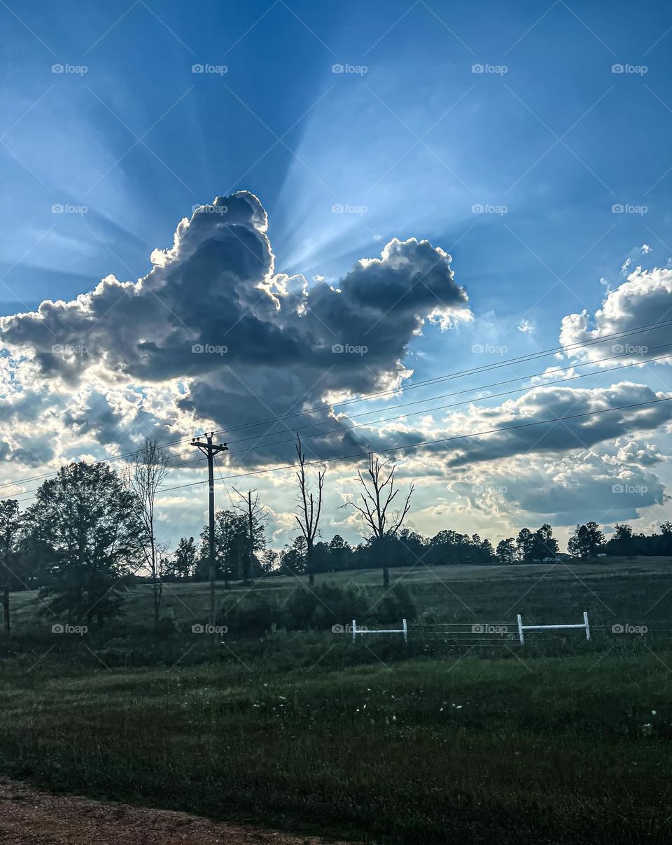 Sun Rays fading right before a storm 