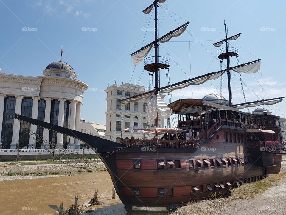 ship restaurant on the river