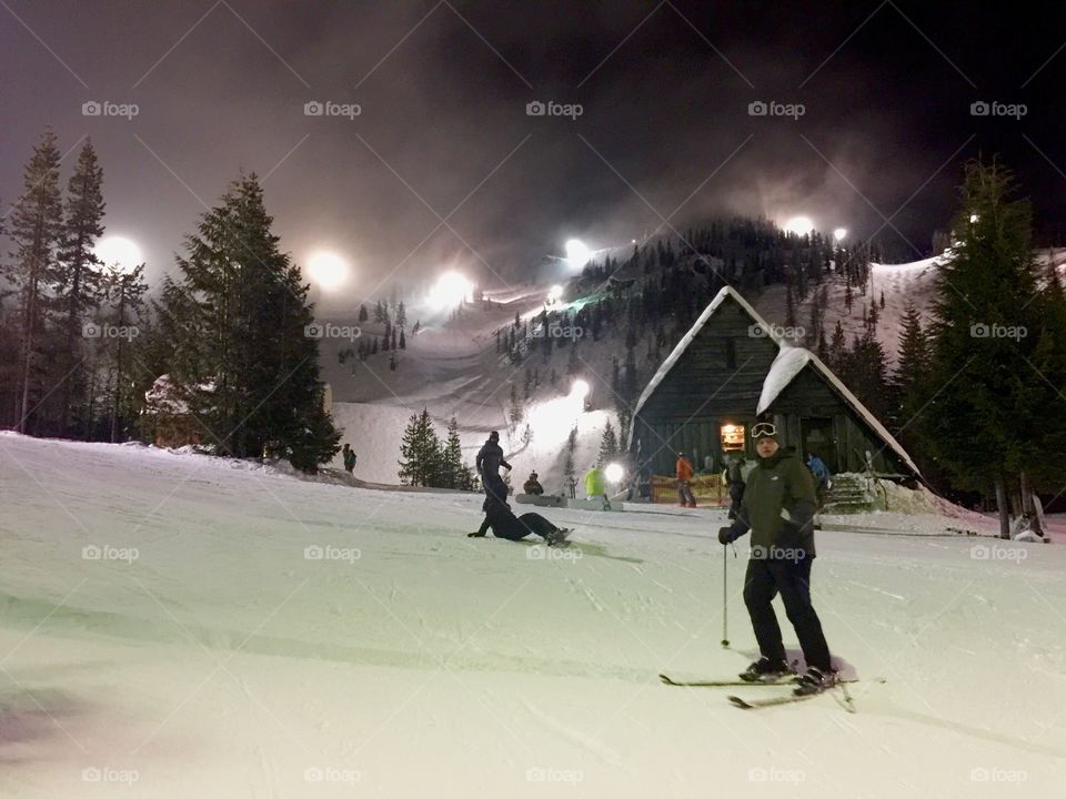 Nighttime Skiing