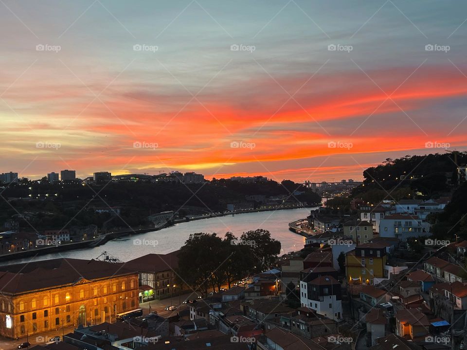 Sunset in Porto, Portugal 