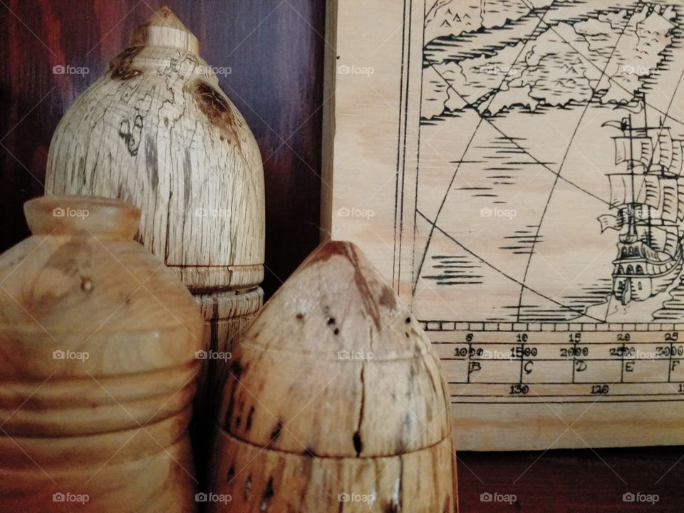 Natural wood vases
